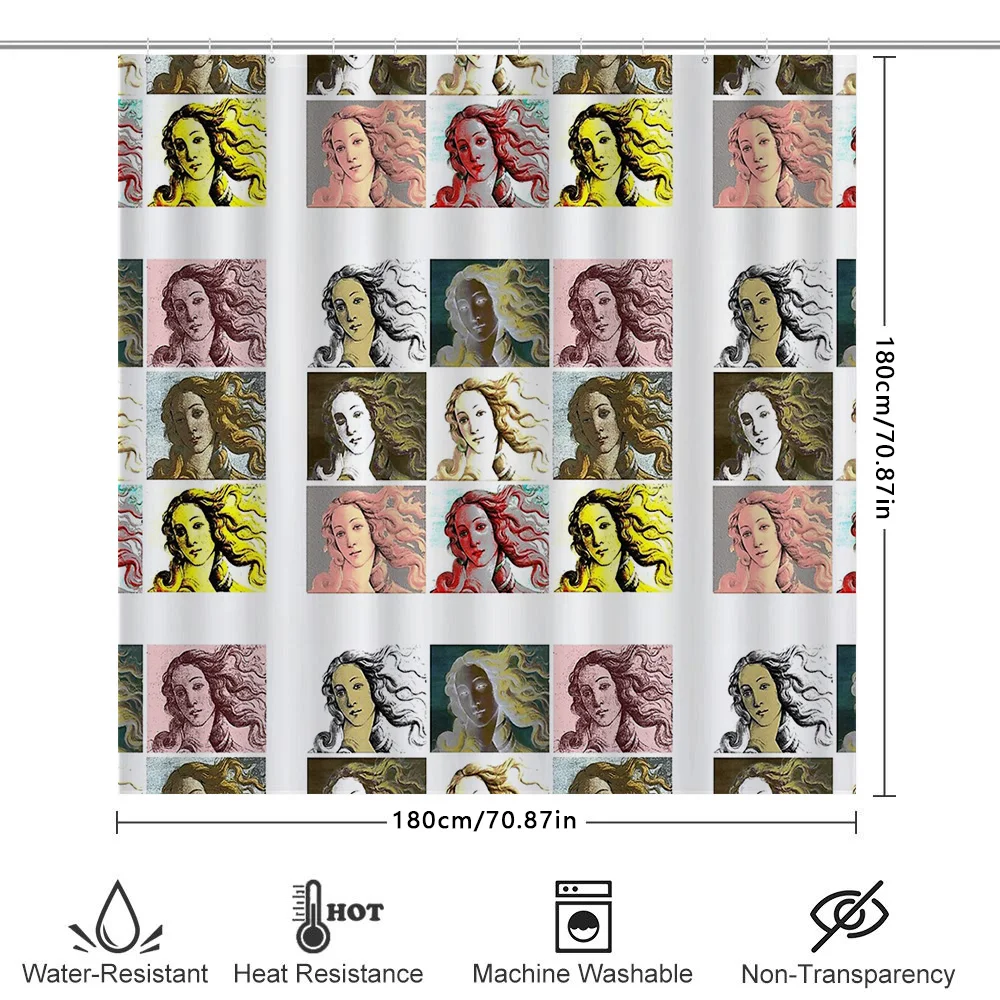أنيقة عصر النهضة الفن دش الستار مايكل أنجلو ديفيد نسيج خلفية ديكور الحمام خمر المنسوجات المنزلية الكلاسيكية جدار هان #6
