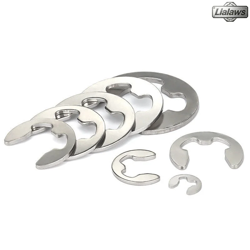 M1.2 M1.5 M2 M2.5 M3 M4 M5-M22 E-clip Snap Ring Washer Stainless Steel E-clip Circlip Retaining Ring Washer for Shaft Fastener