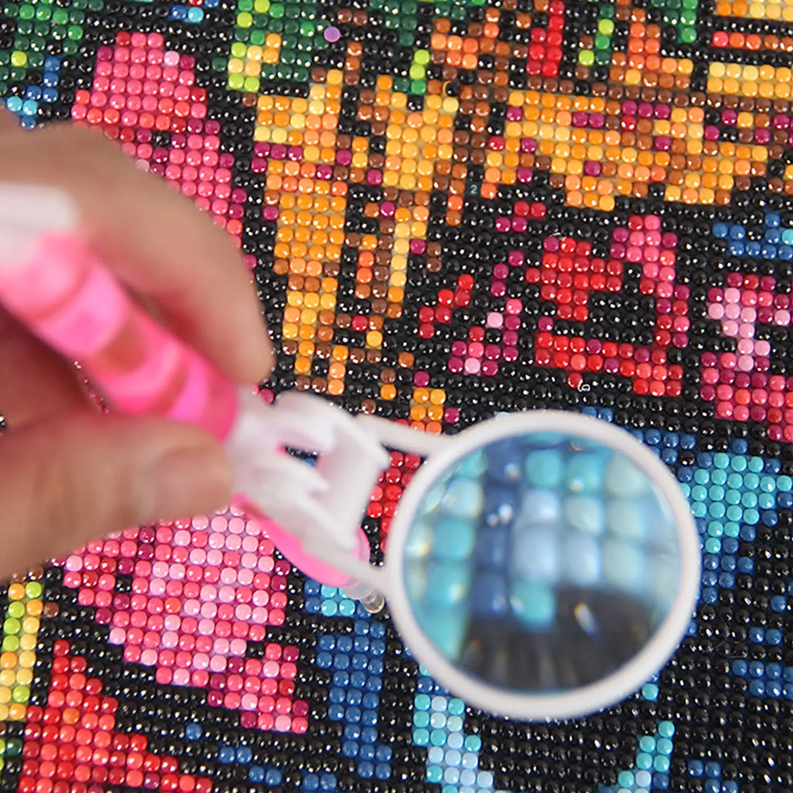 

5Pcs Penholder Magnifier Acrylic Drill Pen Support Clip Diamond Art Embroidery Painting Tool High Definition Lens Portable