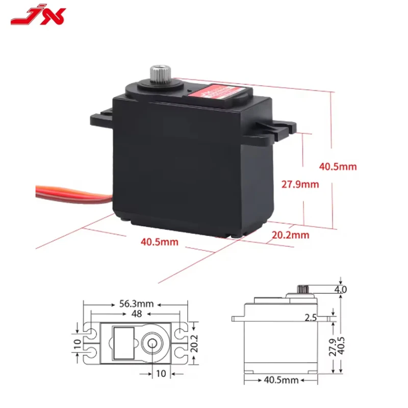 JX Servo PDI-5508MG 55.6g 8.2kg Bezrdzeniowy serwomechanizm cyfrowy z metalową przekładnią do helikoptera RC Samochód ciężarowy Buggy Robot Ramię Łódź