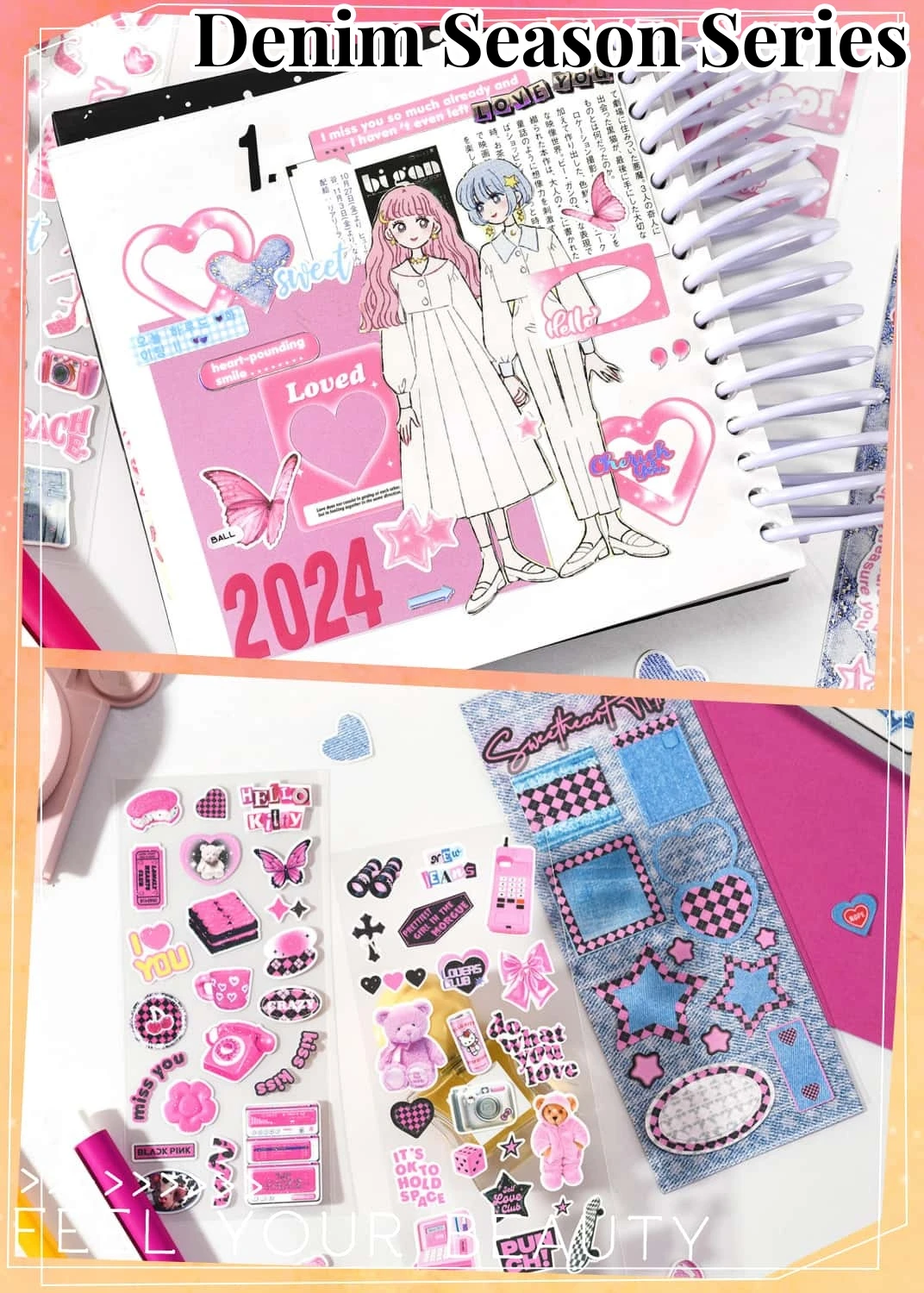 Korean Style Sticker Set For Kpop Photocards, Journaling & Toploader Deco - Premium Quality - Cute Ribbon Star Dialog Box & More