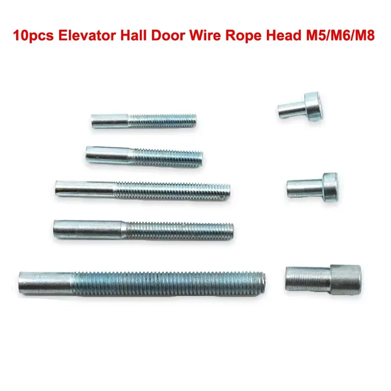 

10pcs Elevator Hall Door Wire Rope Head M5/M6 Hollow Screw Steel Wire Adjustment Accessories 6mm/8mm Steel Wire Rope Can Be Use
