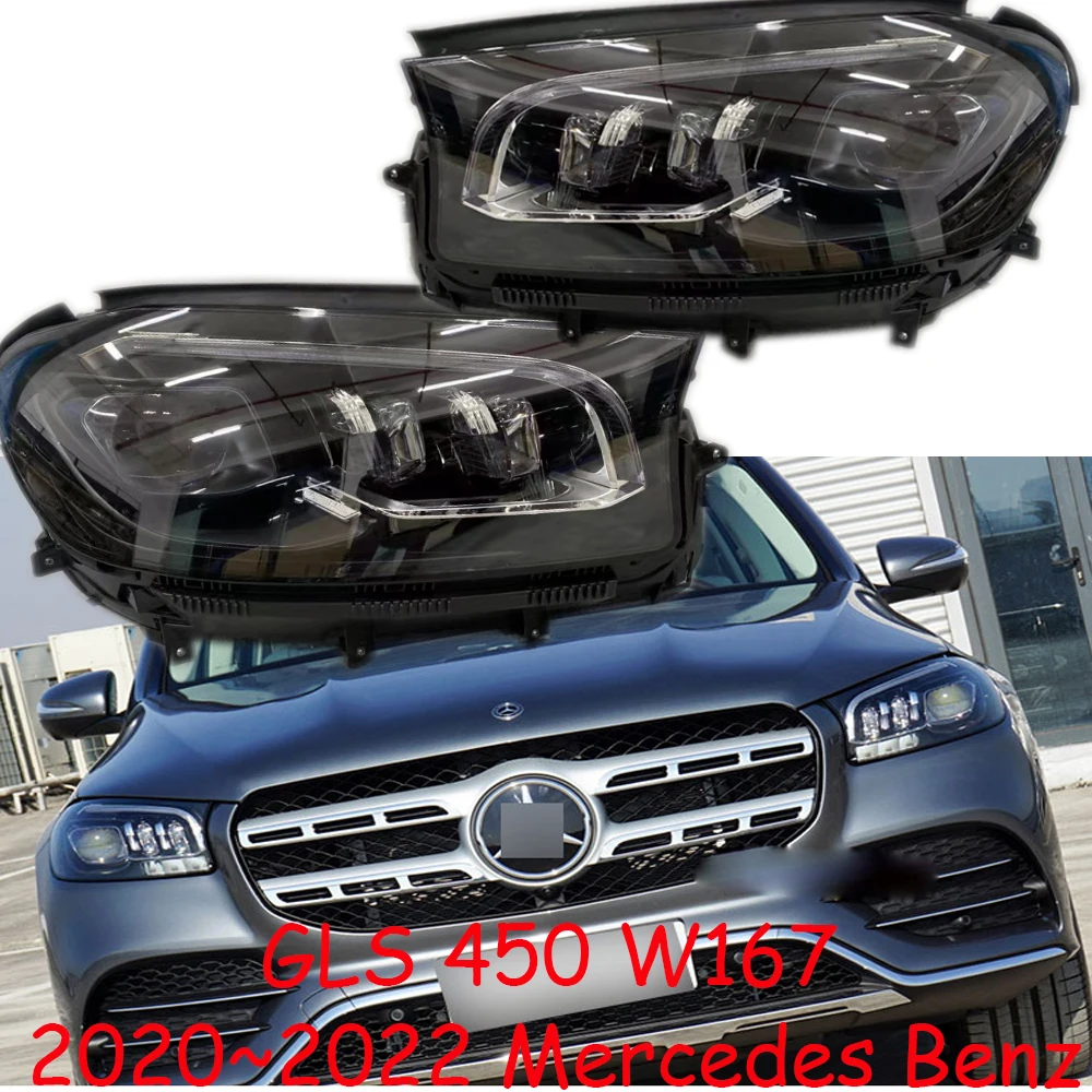 1pcs car bumper headlamp for Mercedes Benz W167 headlight GLS450 GLS400 GLS350 LED 2020~2022 accessories for Benz W167 fog light