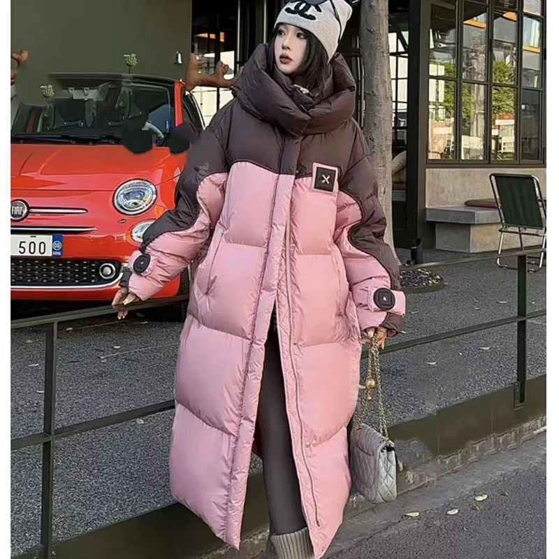 

Winter Hooded Jacket Women Korean Parkas Loose Down Cotton Coats Overcoat 2025 New Female Casual Thick Warm Windproof Outerwear