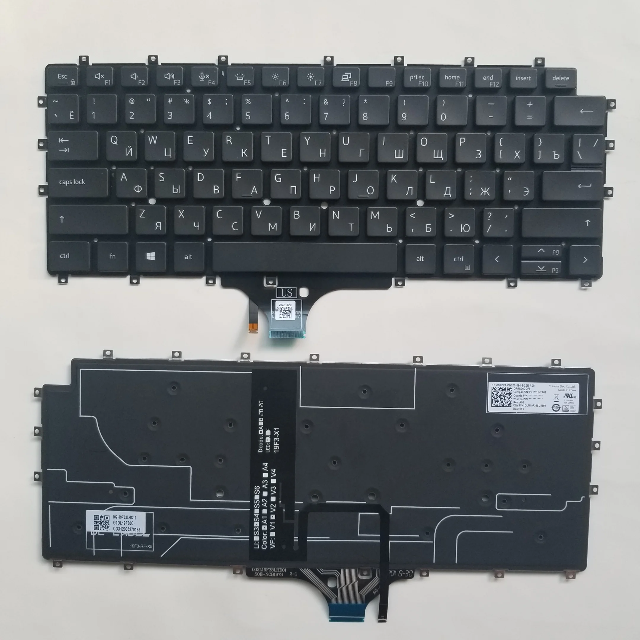 

New RU Russian Keyboard For Dell Latitude 9510 9520 2-in-1 Black With Backlit PK132UH2A06 A00 DLM19F33SUJ698 DLM19F3