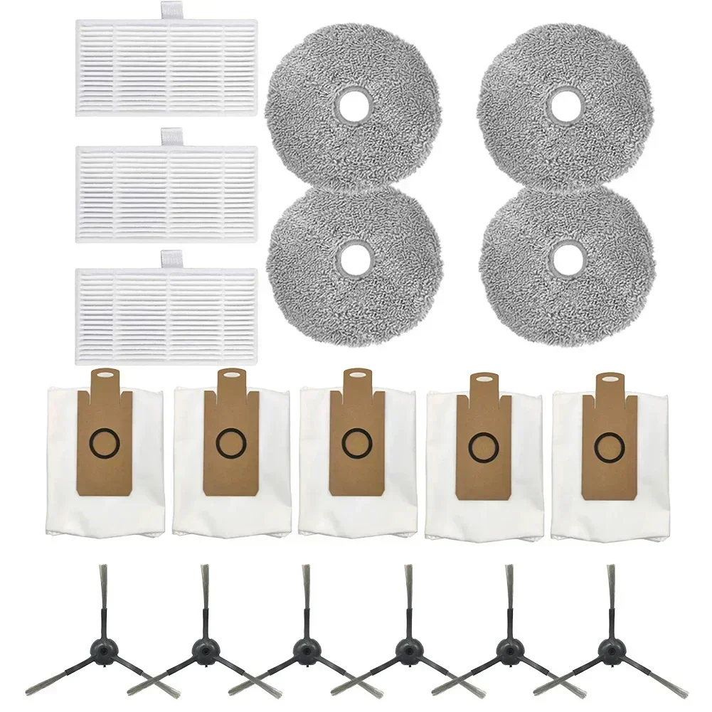

Effective Cleaning Performance with Side Brush Filter Mop Pad Dust Bag for For U200 Pro For Edison 2 Plus U250 U290