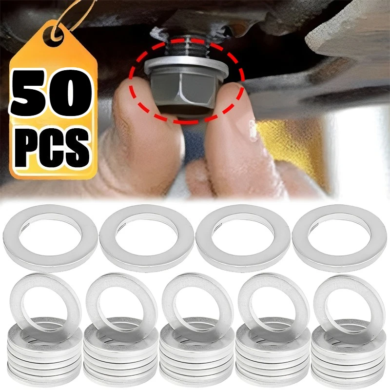 14mm Aluminum Oil Drain Plug Gasket Crush Washer Seal Ring For Honda Accord Civic CRV Odyssey Pilot Fit HR V Sump Pan Bolt Parts