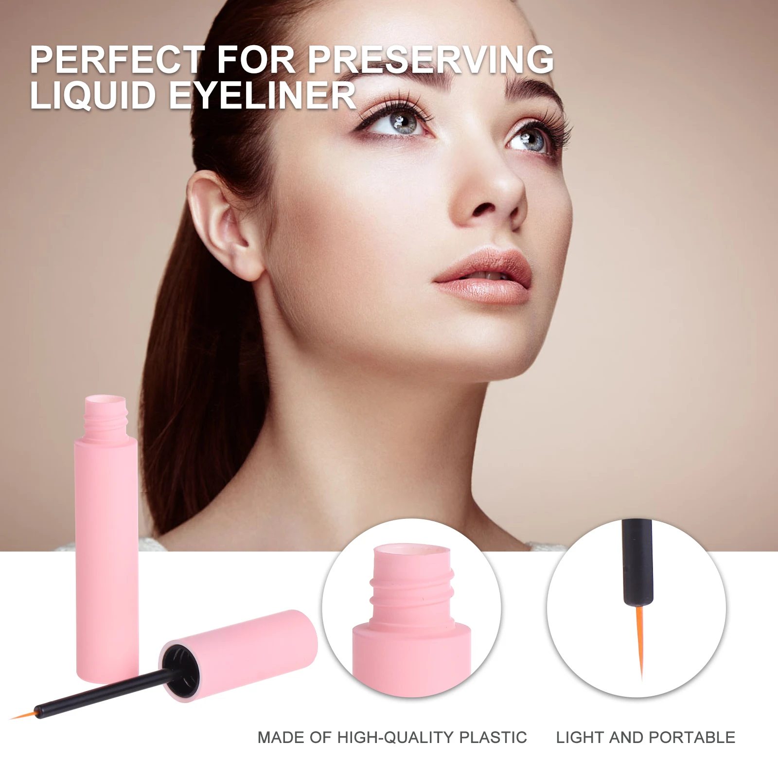 

10 pcs Pink Eyeliner Tubes Empty Mascara Tube Portable Bottle for Eyelash Cream Growth Liquid Refillable Cosmetics Storage Tool
