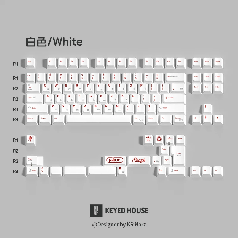 キーホルダー-韓国のキーキャップ、チェリープロファイル、昇華型、複数の色、カスタムキーボード、アクセサリー、gx87 pbt、crush80