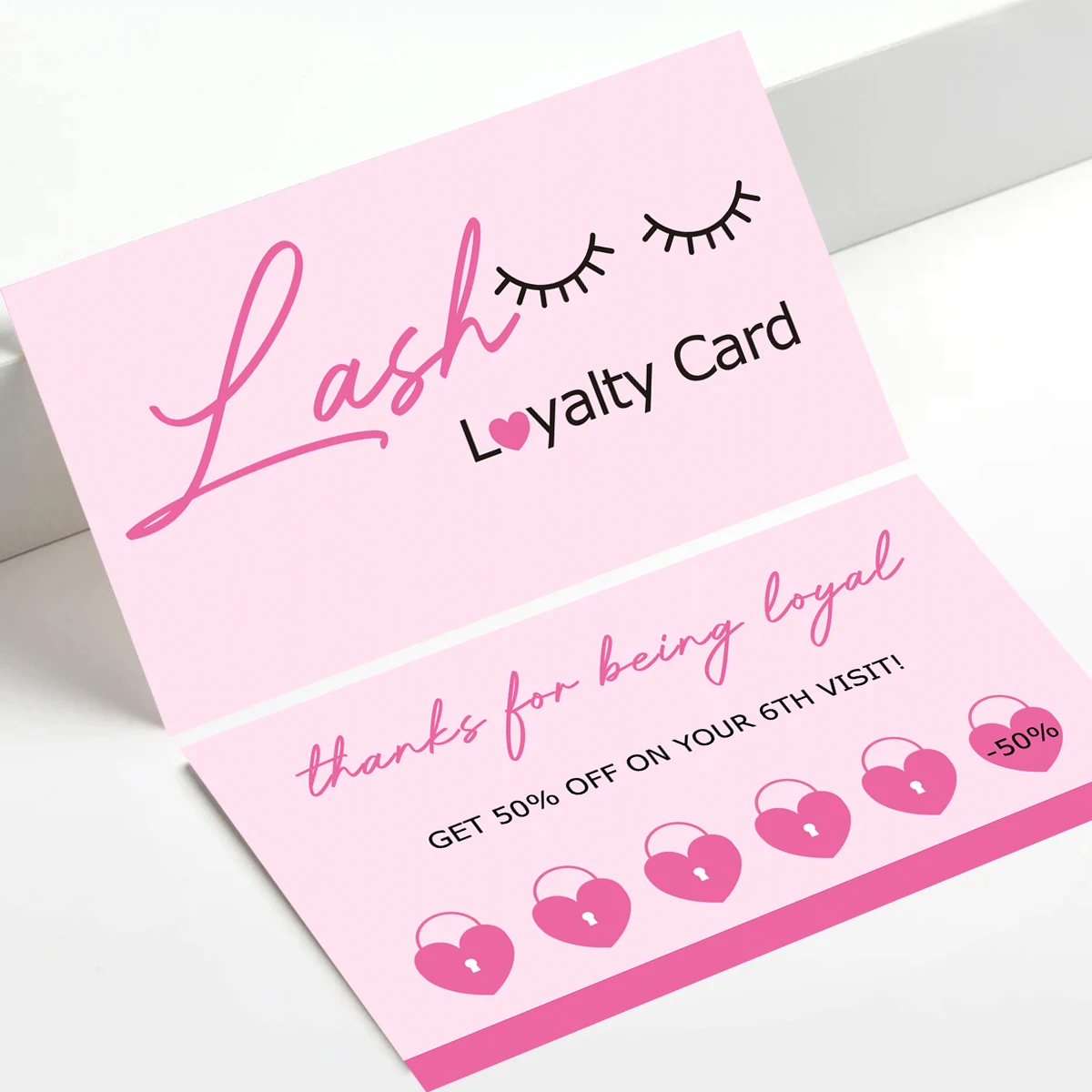 50Pcs Eyelash Card Lash Extension Aftercare Card Small Lash Business Card Loyalty Card Factory Supplier Wholesale