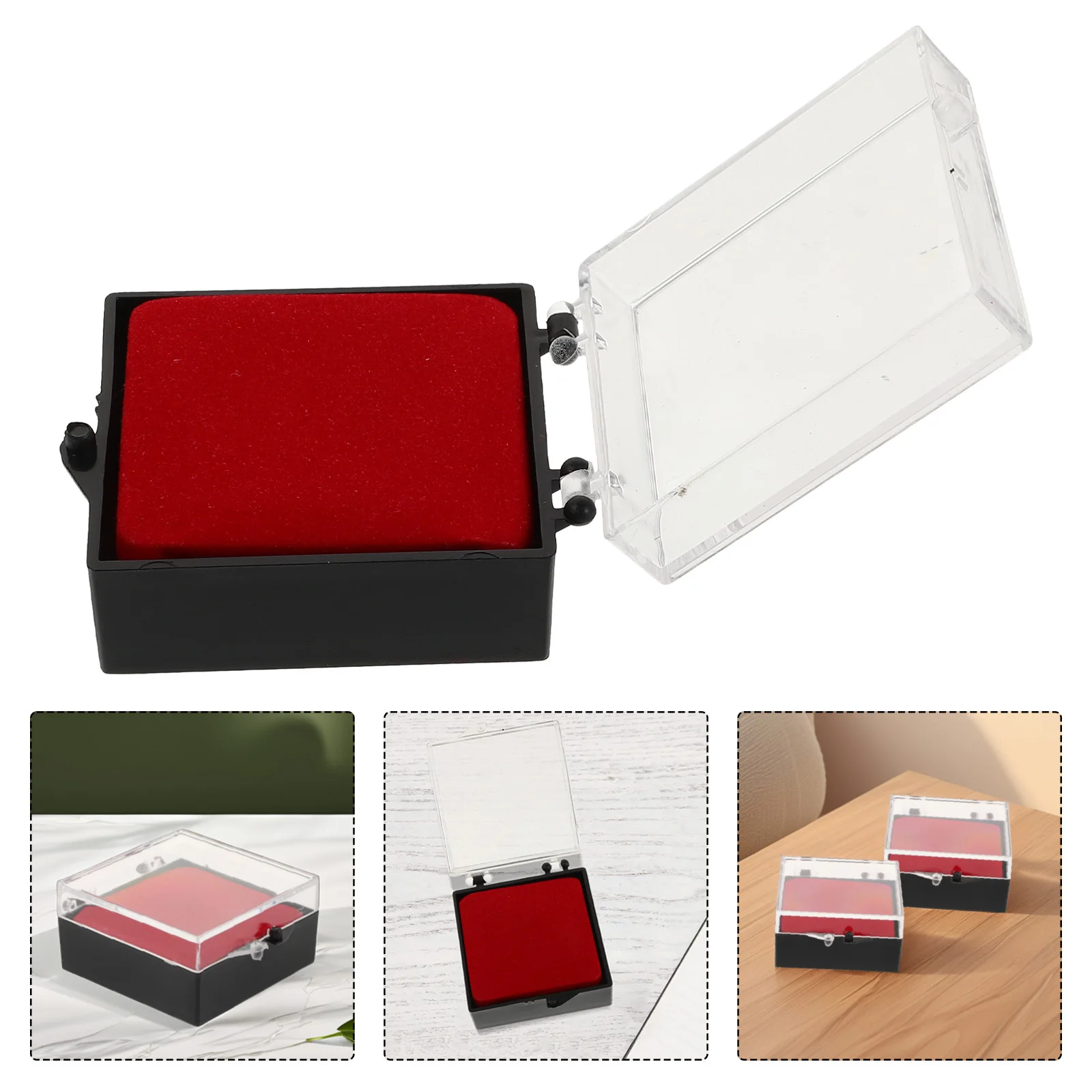 

10Pcs Clear Display Box Jewelry Storage Organizer Transparent Case for Rings Brooches Pins Gemstones Small Travel Display