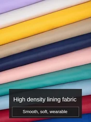 High Density Lining Fabric Per Meter for Sewing Bags Suit Coat Suitcases Diy Needlework Cloth Smooth Soft Plain Khaki Gray Blue