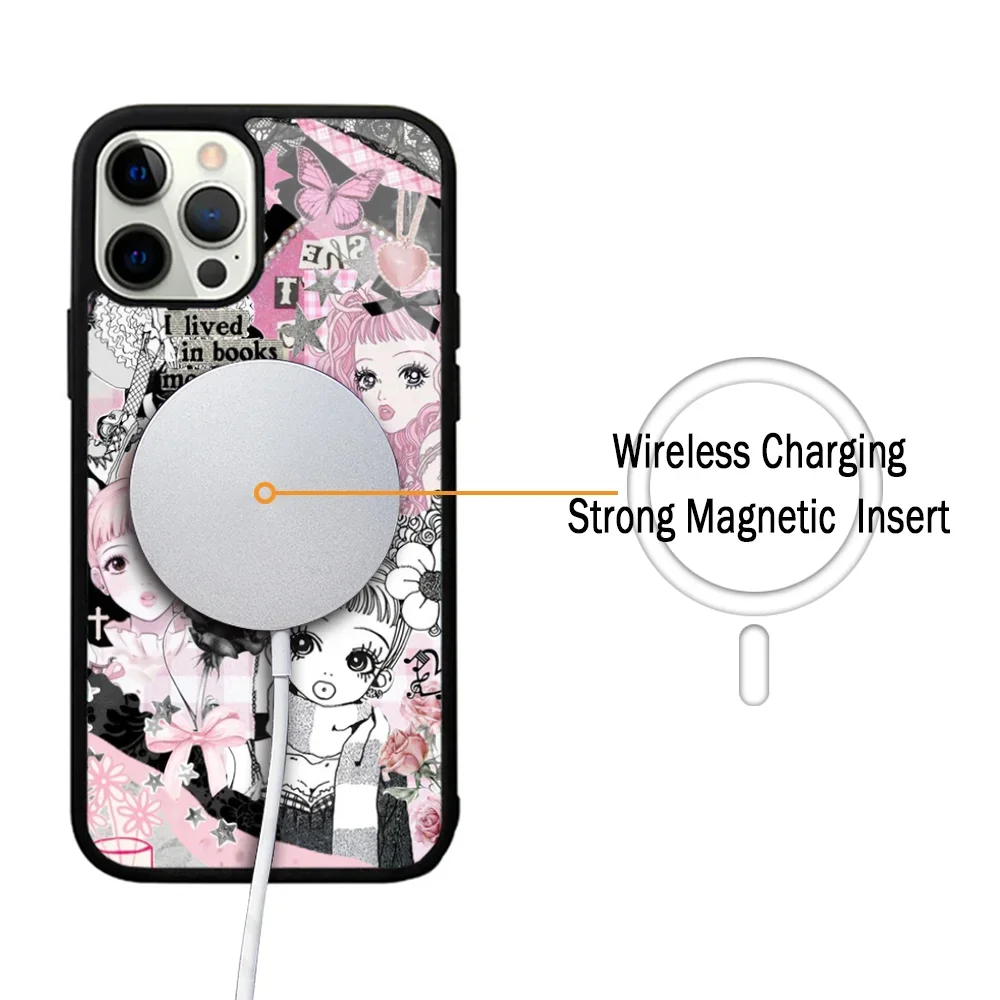 Paradise Kiss Miwako Phone Case For IPhone 11 12 13 14 15 Plus Pro Max Mirror Acrylic Cover For Magsafe