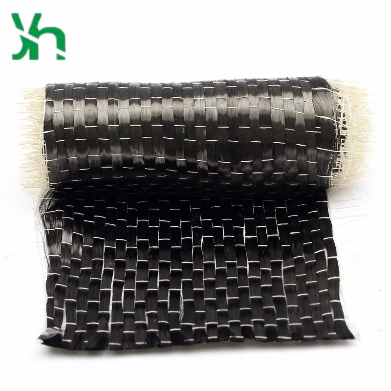 Pano unidirecional de fibra de carbono de 12K 200g 10cm de largura, usado para construção de estrutura de concreto e materiais de reforço de ponte