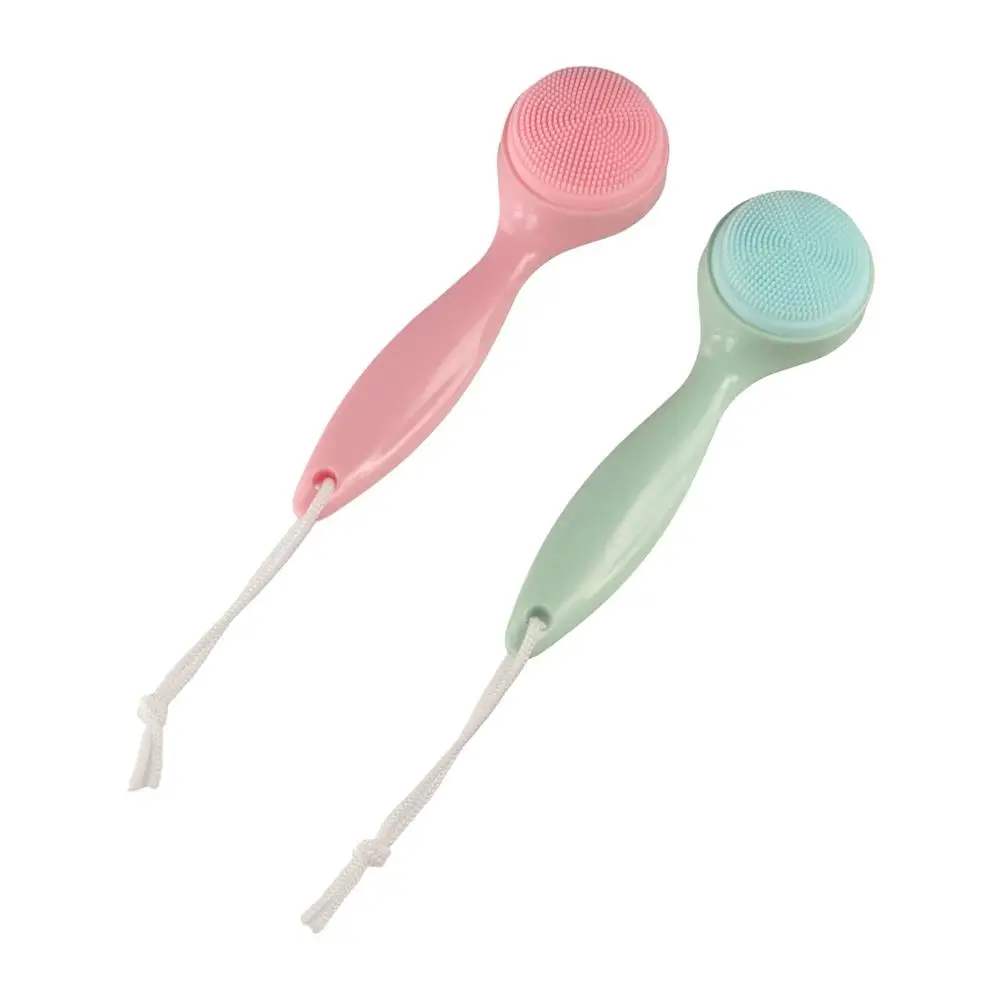 Escova de limpeza manual de silicone esfoliante à prova d'água escova de cabo longo multifuncional para limpeza de poros