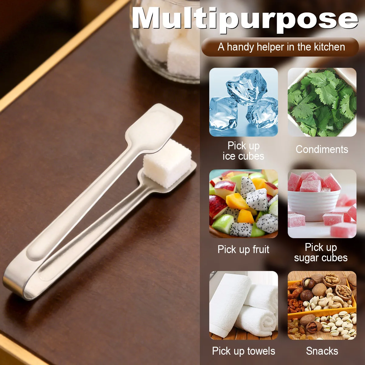 

D9 2 Pack Ice Tongs BBQ Mini Sugar Tongs, 5 Inch Tong for Serving Food Small Serving Tong, Kitchen Tong for Appetizers Tea Party