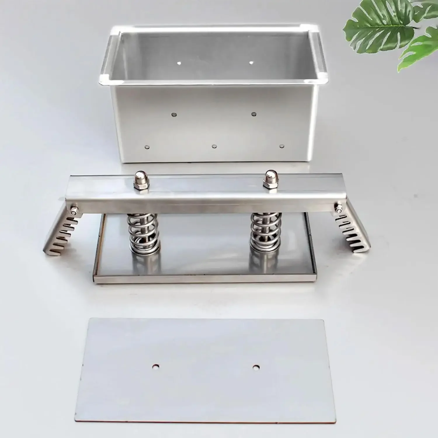 Stainless Steel Meat Press Mold 1kg, Double Pressure Spring for Ham Bacon Lunchmeat Making