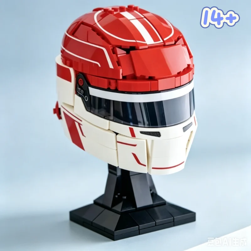 In Stock 884PCS Lewis Hamilton or 886PCS Charles Leclerc Helmet Racing Car Driver Building Block Puzzle Model Toys for Fans Gift view 5