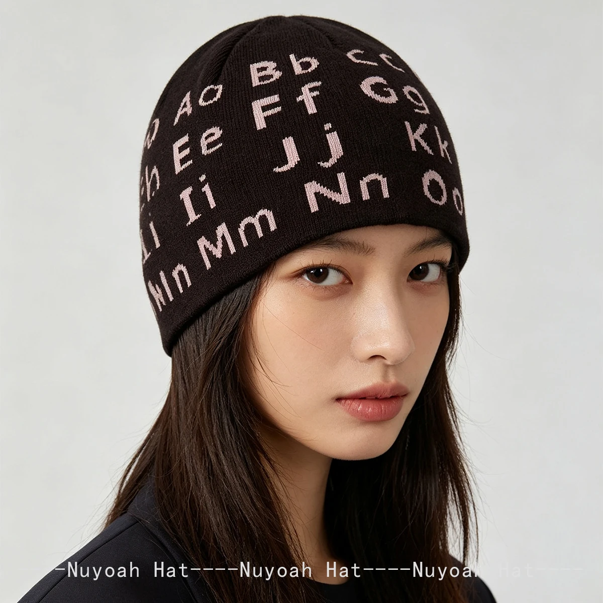 New Men Women Retro Jacquard Uppercase Lowercase letters Knitted Hats Warm Personal Versatile Color Block Beanies Fashion Ins 4