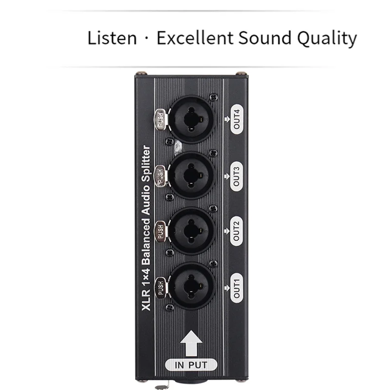 Le distributeur Audio XLR équilibré 1 entrée 4 sorties AA08-6.5TS prend en charge l'extension de répartiteur Audio numérique et analogique