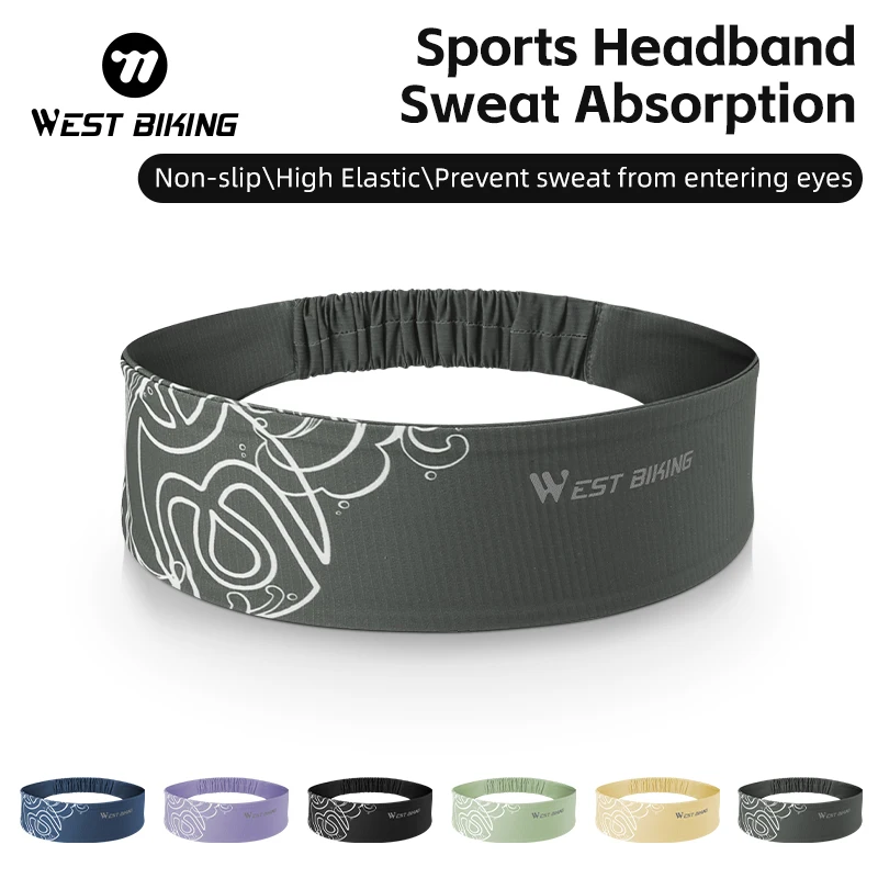 WEST BIKING Sports Headband Running Headwear Sweat-Absorbent Bandage Sport Workout Tennis Jog Fitness Sweat Guide Belt Men Women