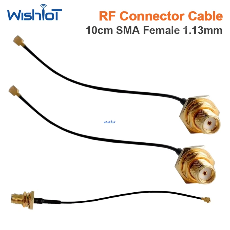 10PCS 10cm to SMA Female Antenna Adapter Cable 1.13mm Black RF Connector for WiFi GSM GPS Router Drone IoT Devices