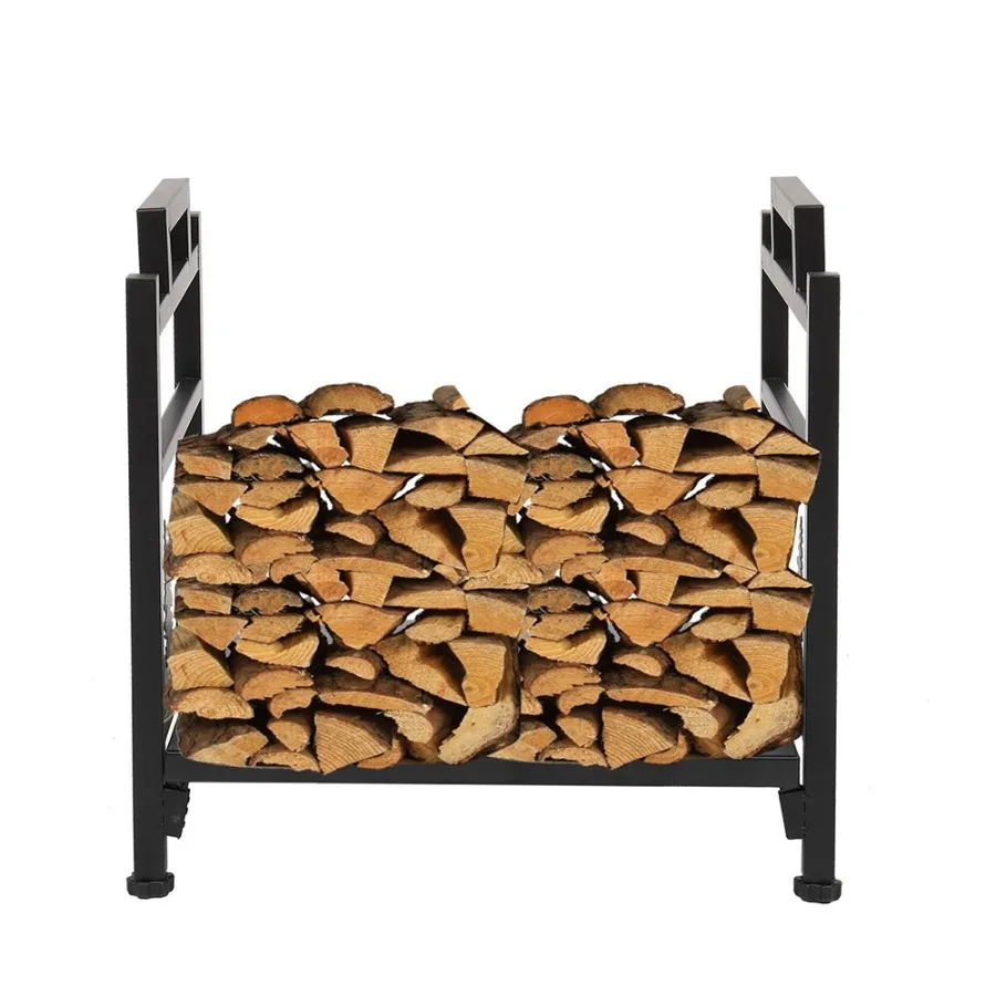 

Wrought Iron Log Rack Firewood Storage Holder Heavy Duty Log Bin Fireside Log Carrier for Fireplace Stove Accessories Christmas
