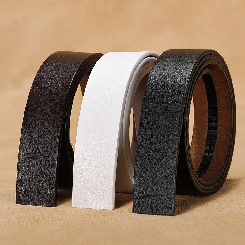 

Headless belt men's leather automatic buckle two layer cowhide retro belt strip lengthened buckle belt belt strip not head