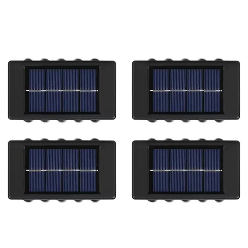 4X Solar Outdoor Wall Light Waterproof Garden Decor Lights Up Down Light Wall Waterproof External Wall Washer Solar Lamp