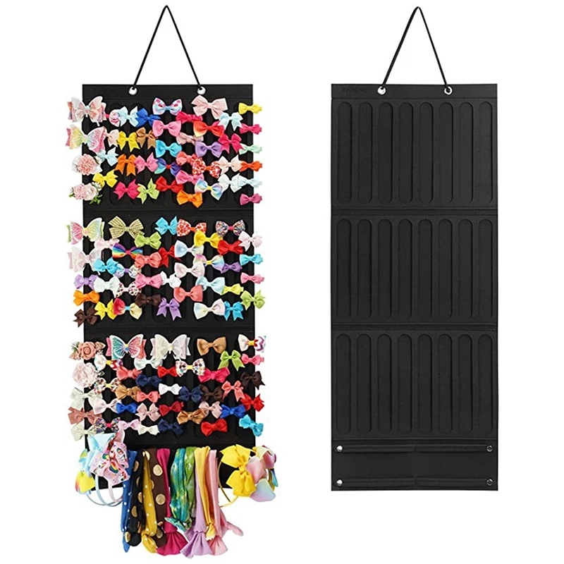 Hair Bows Holder Large Capacity Hair Clips Organizer Hanger Baby Hair Accessory Display Storage for Children with Hook