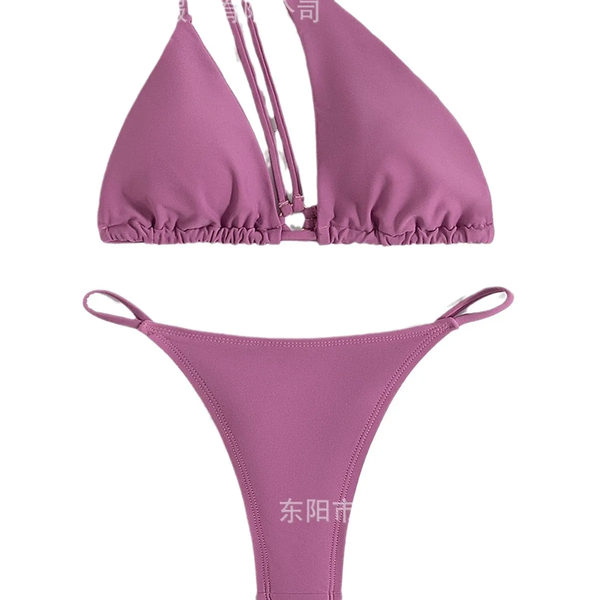 Купальник-бикини, стринги с цветными камнями, демонстрирующие украшения на спине, купальник с разрезом наклонное плечо Fisk2025 nowość