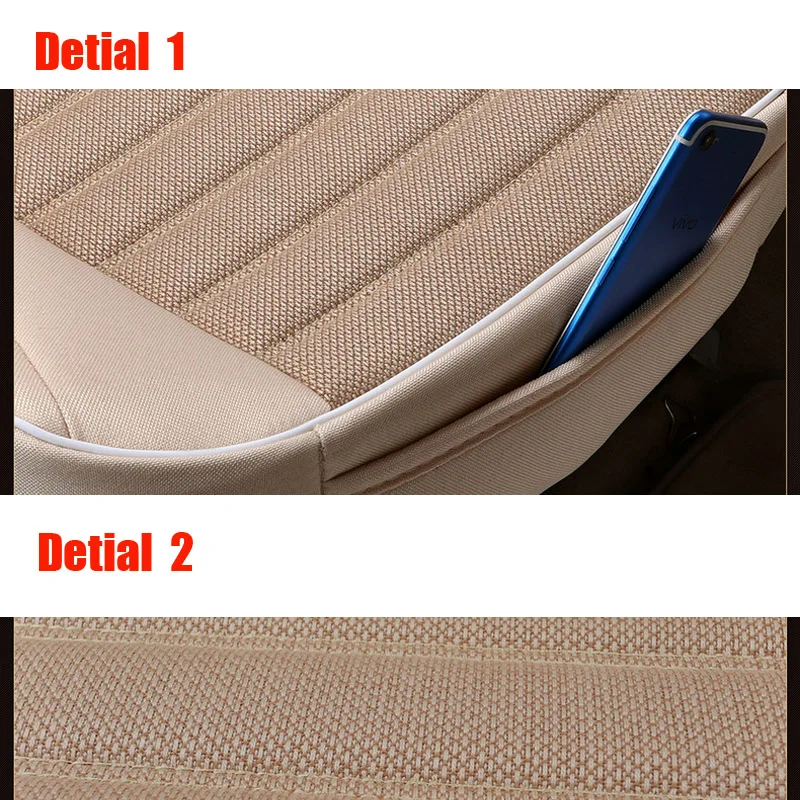 Car Seat Cover Flax Cushion Seasons Universal Breathable For Most Four-Door Sedan SUV Ultra-Luxury Car Seat Protection