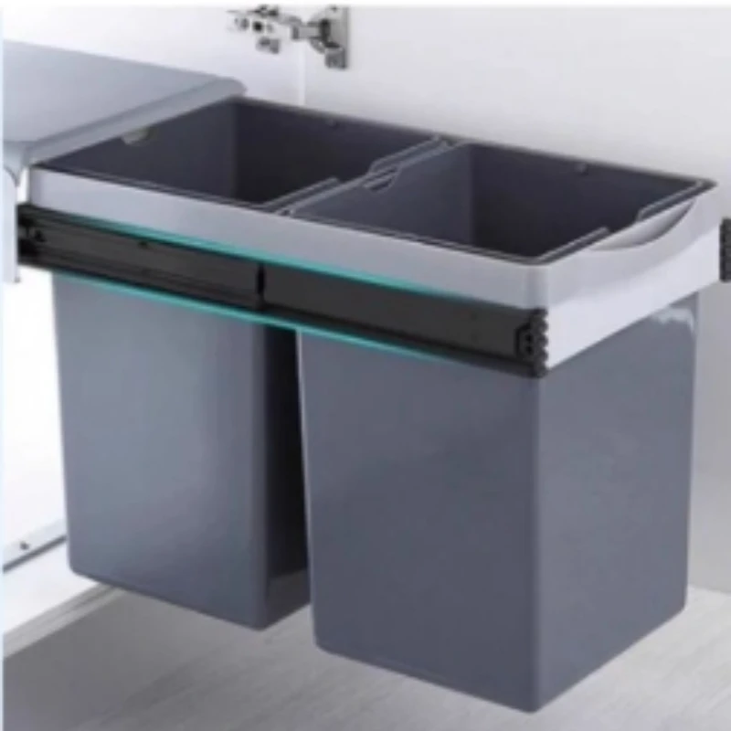 Вставной мусорный бак, ведро для сортировки с дверью, корзина для хранения с двойной крышкой, большая корзина для чистки, кухонная корзина для мусора