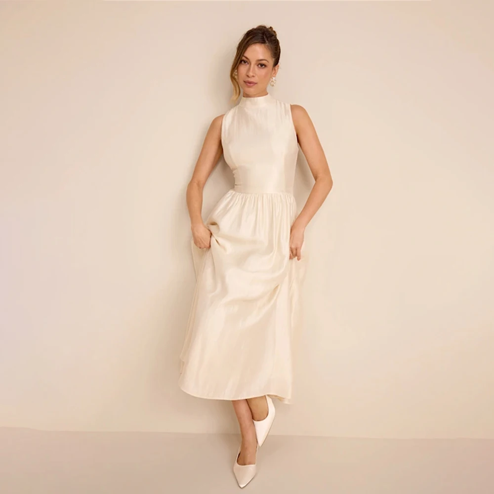 

2026 Women's Formal Evening Gowns Elegant Sleeveless Pleated Evening Dresses for Party Prom Formal Celebraty Dress For Women