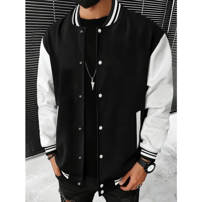

Retro Baseball Jacket for Autumn and Winter, Suitable for Both Men and Women, Casual Basic Jacket, Streetwear Jacket