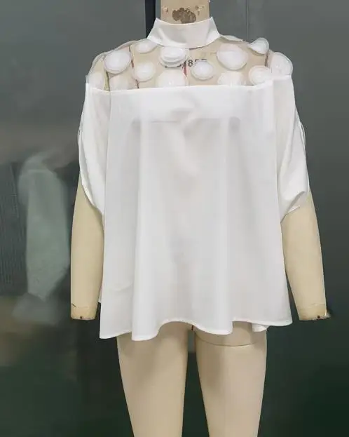 

Shirt 2025 Summer New Commuting Womens Loose Mesh Off Shoulder T-Shirt Temperament Female Fashion Loose Batwing Sleeve Blouses