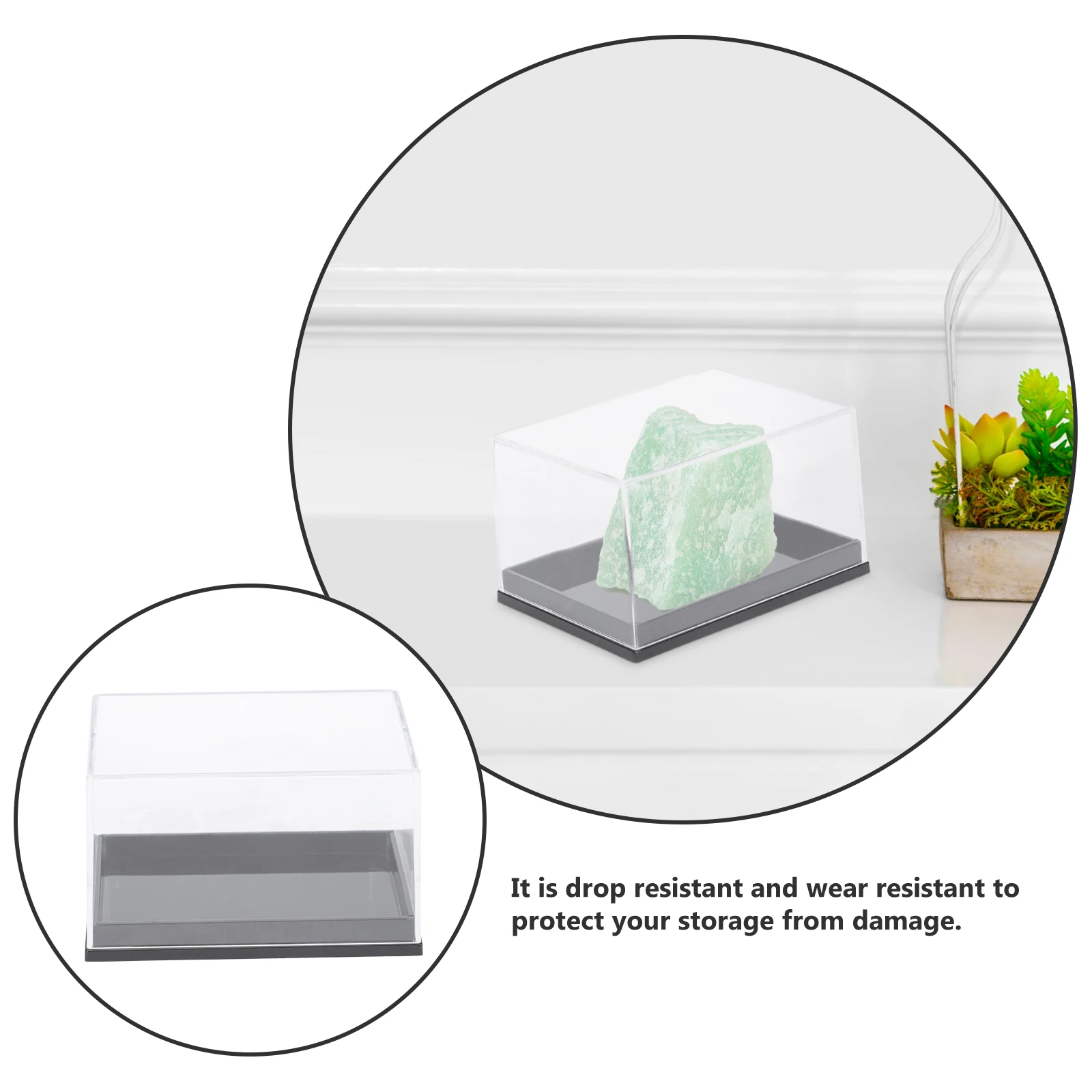 

6pcs Mineral Specimen Display Box Transparent Plastic Square Storage Case For Rock Collection Specimen Container Organizer