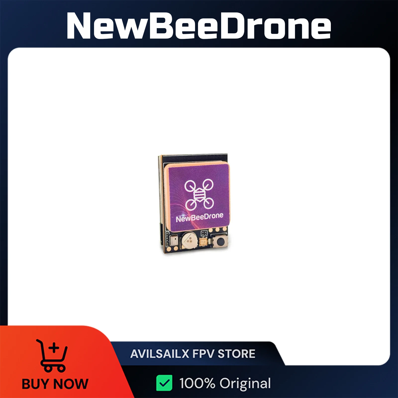 

NewBeeDrone BeeID v1.1 M10Q GPS-модуль с дистанционным управлением и трекером дрона 72CH 22 мм x 15,6 мм x 8 мм