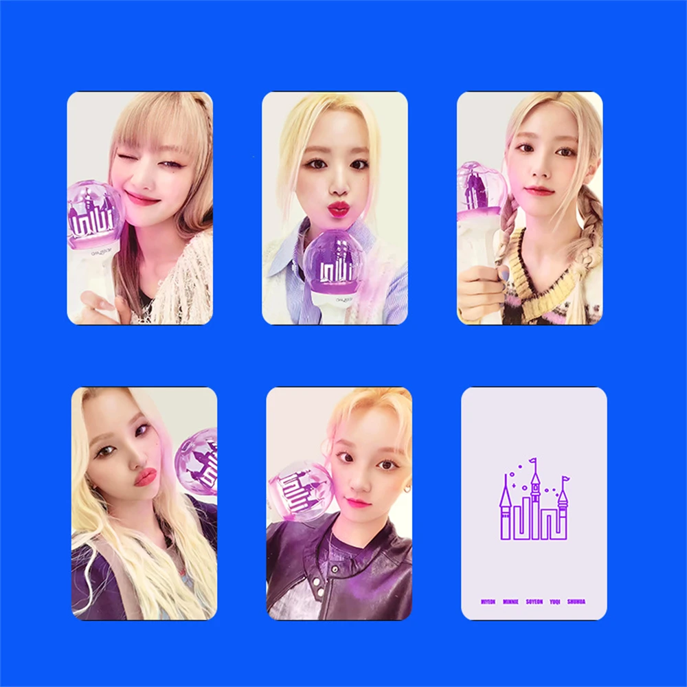 5Pcs/Set KPOP (G)I-DLE LOMO Cards Light Stick Pouch Ver2.0 Postcard Double-sided Photocards Minnie YUQI Fans Collection Gift J86