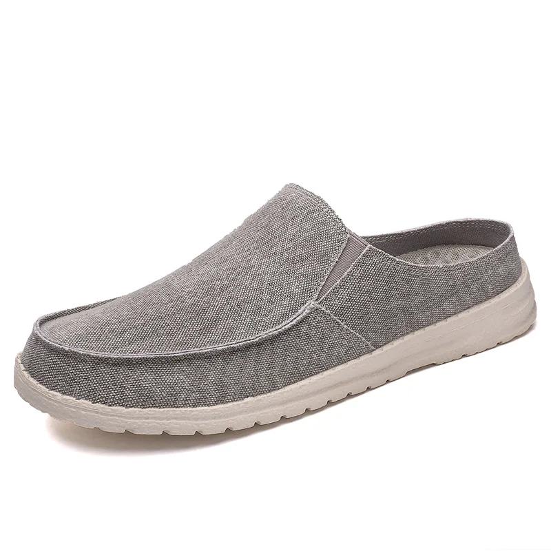 

Men Canvas Slippers Light Walking Shoes Summer Mesh Loafers Sports Outdoor Father Flats Breathable Sneakers Soft Big Size 39-48
