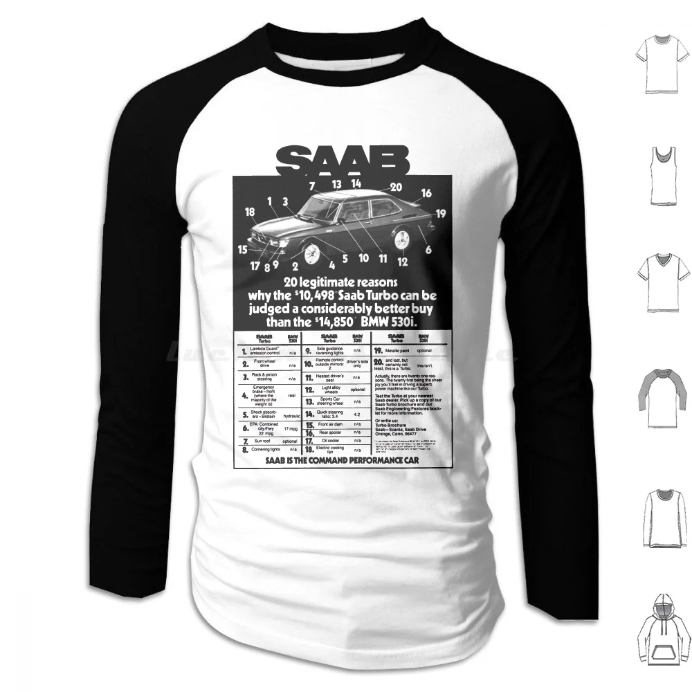 Saab 99 Turbo Hoodies Long Sleeve Saab Saab 900 Swedish Car Cars 1970s 70s 1980s 80s Turbo Dad Mum Fathers Day Mothers