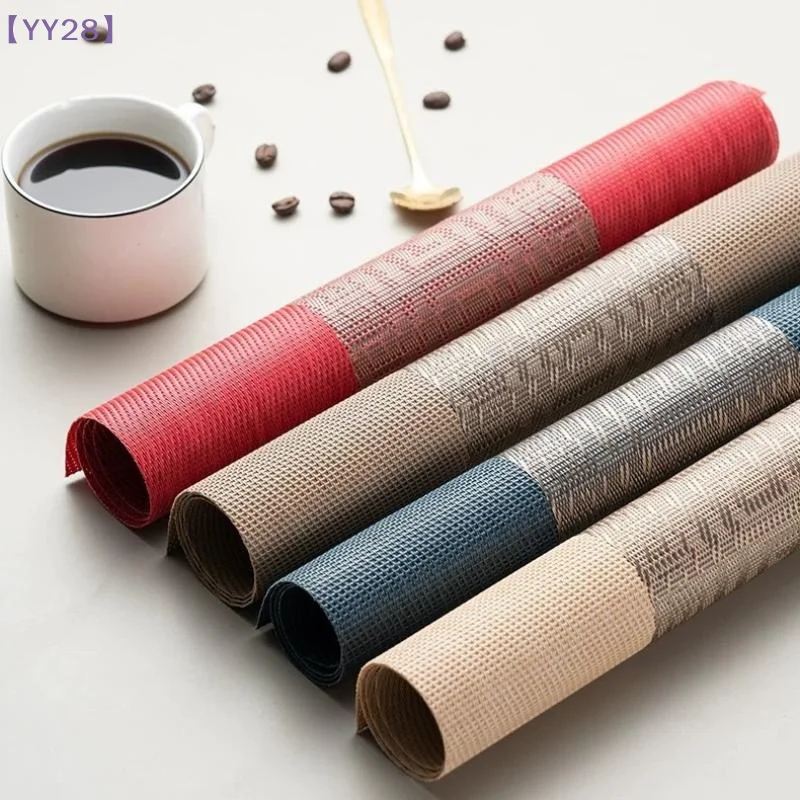 【YY28】NEUE Tischmatte im chinesischen Stil aus wasserdichtem PVC, leichtes, luxuriöses gewebtes Muster, rutschfester Untersetzer, ölbeständige Schüsselmatte, Tischset, 45 x 30 cm