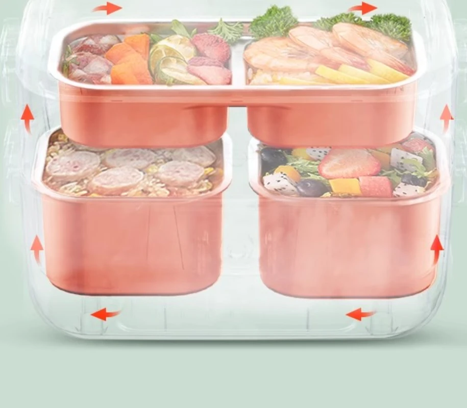 صندوق غداء كهربائي صغير الحجم للحفاظ على الحرارة بقوة 220 فولت، حاوية تسخين الطعام #5