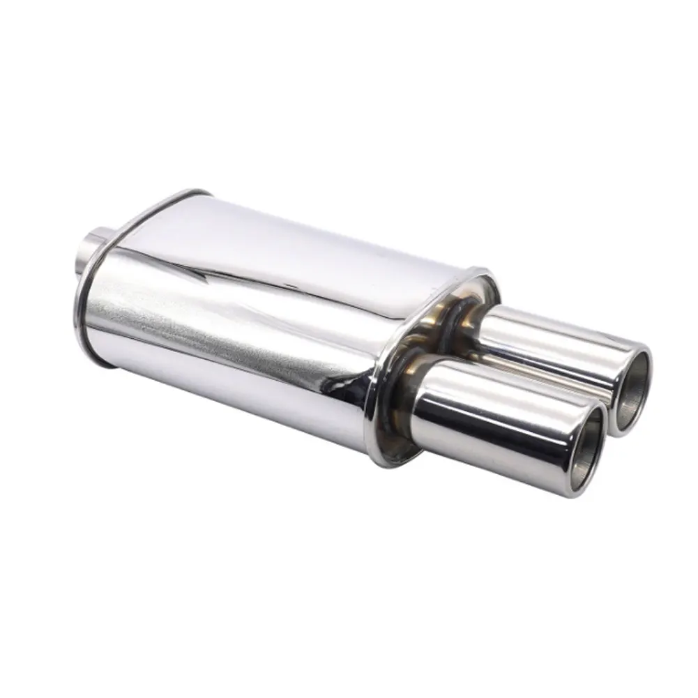 Car Exhaust Muffler Pipes Stainless Steel Straight-Through Design Double Outlet Exhaust Tip Exterior Accessories