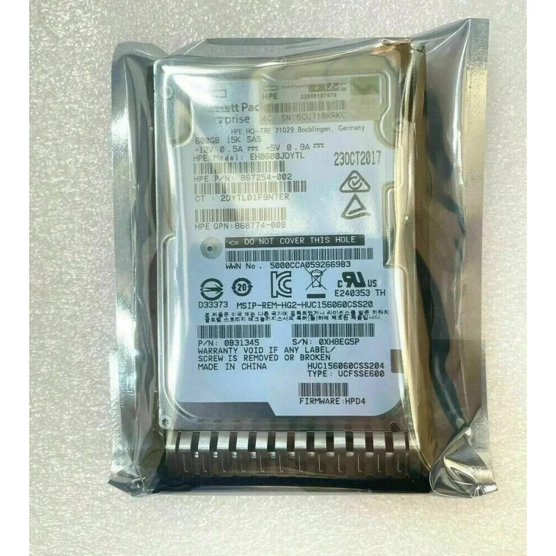 

Новый жесткий диск Z для HP 870757-B21 870794-001 2.5" 600 ГБ 12 Гбит/с SAS 15K SFF SC