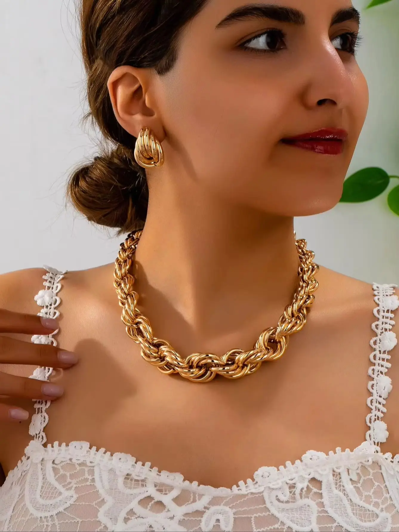 Bohemian 3-Piece Chunky Chain Jewelry Set product image from Kayea’s Collections