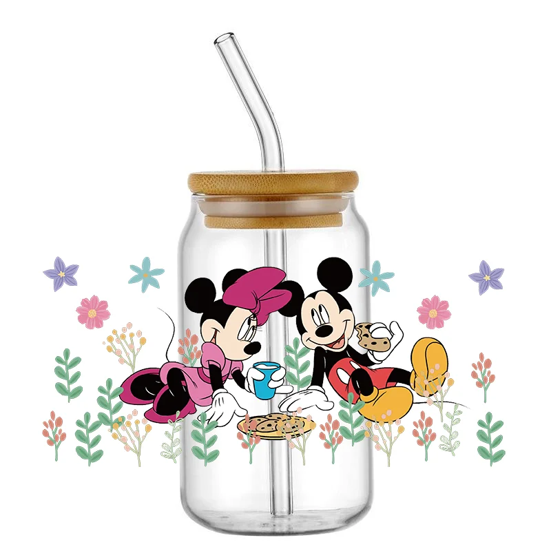 Couple Cartoon Mouse 16oz UV DTF Cup Wrap Transfers Stickers Mouse And Friends Custom Labels DIY Waterproof Logo for Libbey