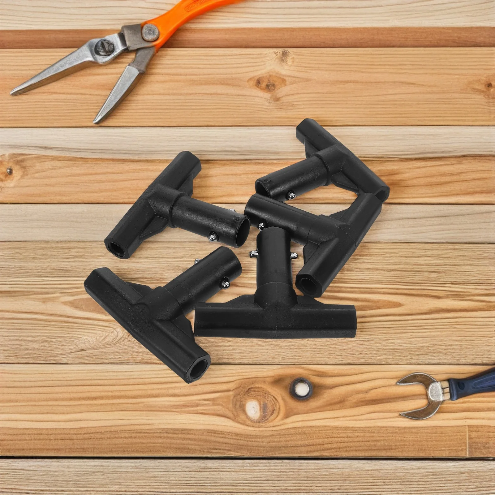 6 قطعة T-شكل الأنابيب الأكمام ل الترامبولين الضميمة القطب نهاية قبعات الثقيلة البلاستيك استبدال يغطي دائم T-أنبوب