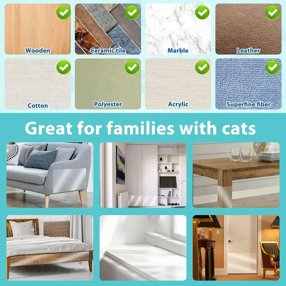 1 Rolle Anti-Katzen-Kratz-Möbelschutz Selbstklebende Abziehbare Katzen-Trainings-Schutzstreifen Couch-Schutzauflagen Aufkleber – Detail 11