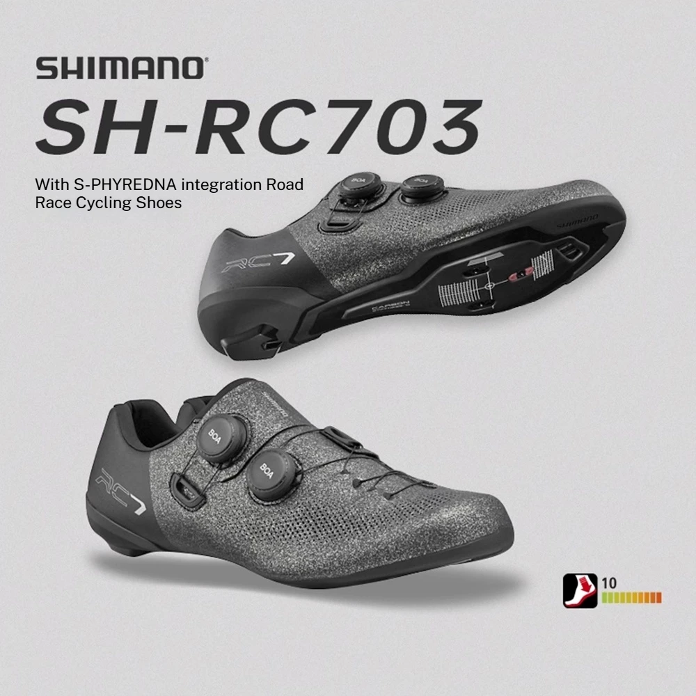 SHIMANO RC703 Road Cycling Shoes Carbon Sole SPD-SL Cleats Compatible Professional Road Bike Lock Shoes Men Women